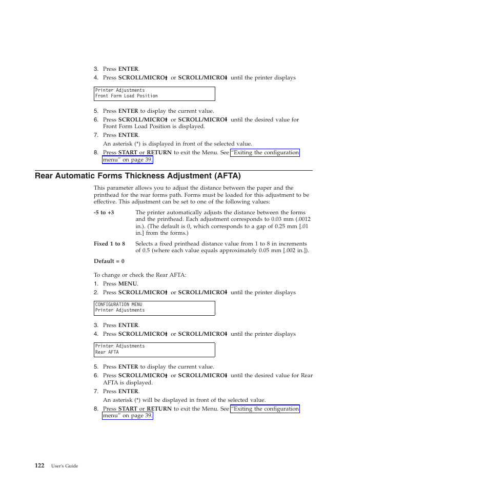 Rear automatic forms thickness adjustment (afta) | Compuprint 4247-Z03 User Manual | Page 138 / 204