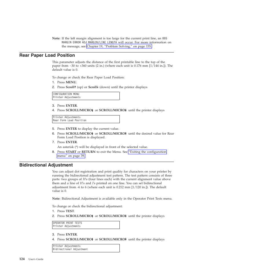 Rear paper load position, Bidirectional adjustment | Compuprint 4247-Z03 User Manual | Page 140 / 204