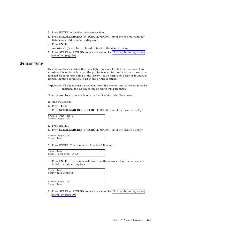 Sensor tune | Compuprint 4247-Z03 User Manual | Page 141 / 204