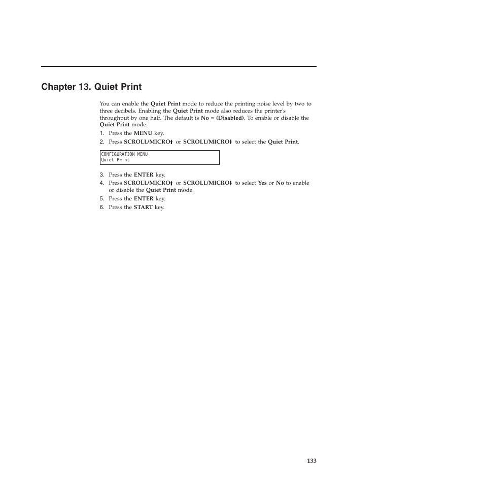 Chapter 13. quiet print | Compuprint 4247-Z03 User Manual | Page 149 / 204