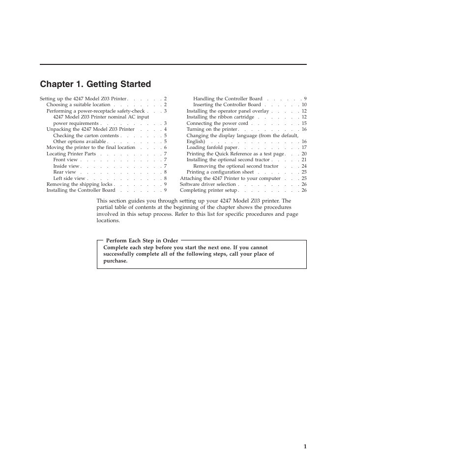 Chapter 1. getting started, Chapter 1, “getting started | Compuprint 4247-Z03 User Manual | Page 17 / 204