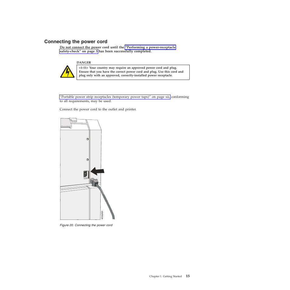 Connecting the power cord | Compuprint 4247-Z03 User Manual | Page 31 / 204