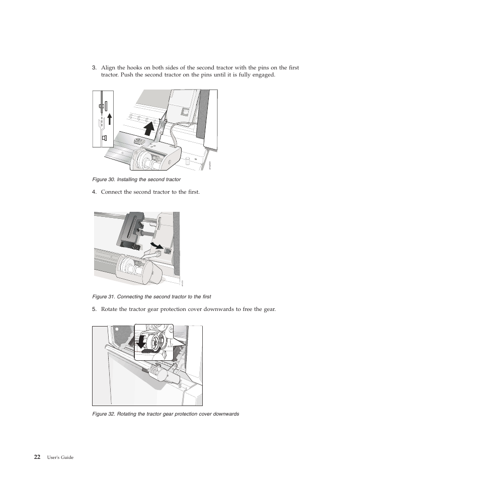 Installing the second tractor, Connecting the second tractor to the first | Compuprint 4247-Z03 User Manual | Page 38 / 204