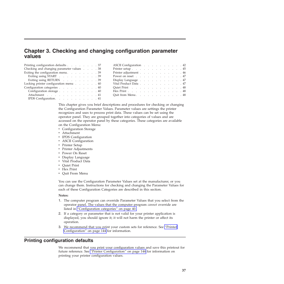 Printing configuration defaults | Compuprint 4247-Z03 User Manual | Page 53 / 204