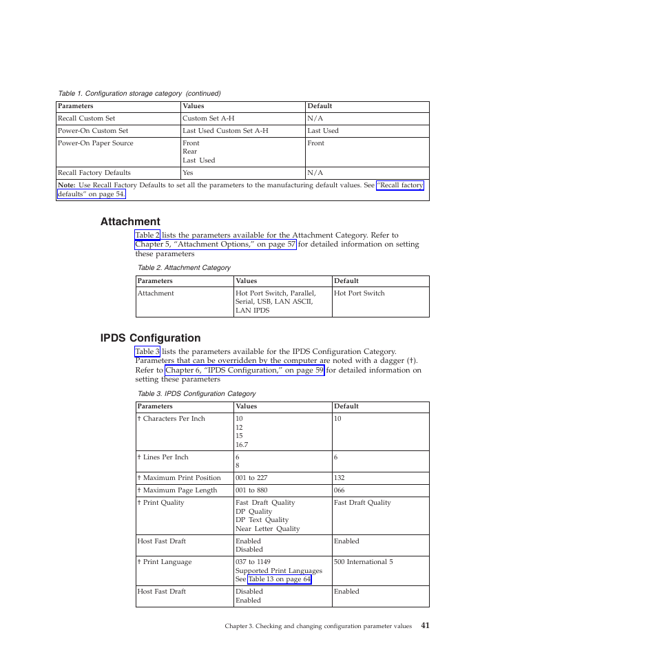 Attachment, Ipds configuration, Attachment category | Ipds configuration category | Compuprint 4247-Z03 User Manual | Page 57 / 204