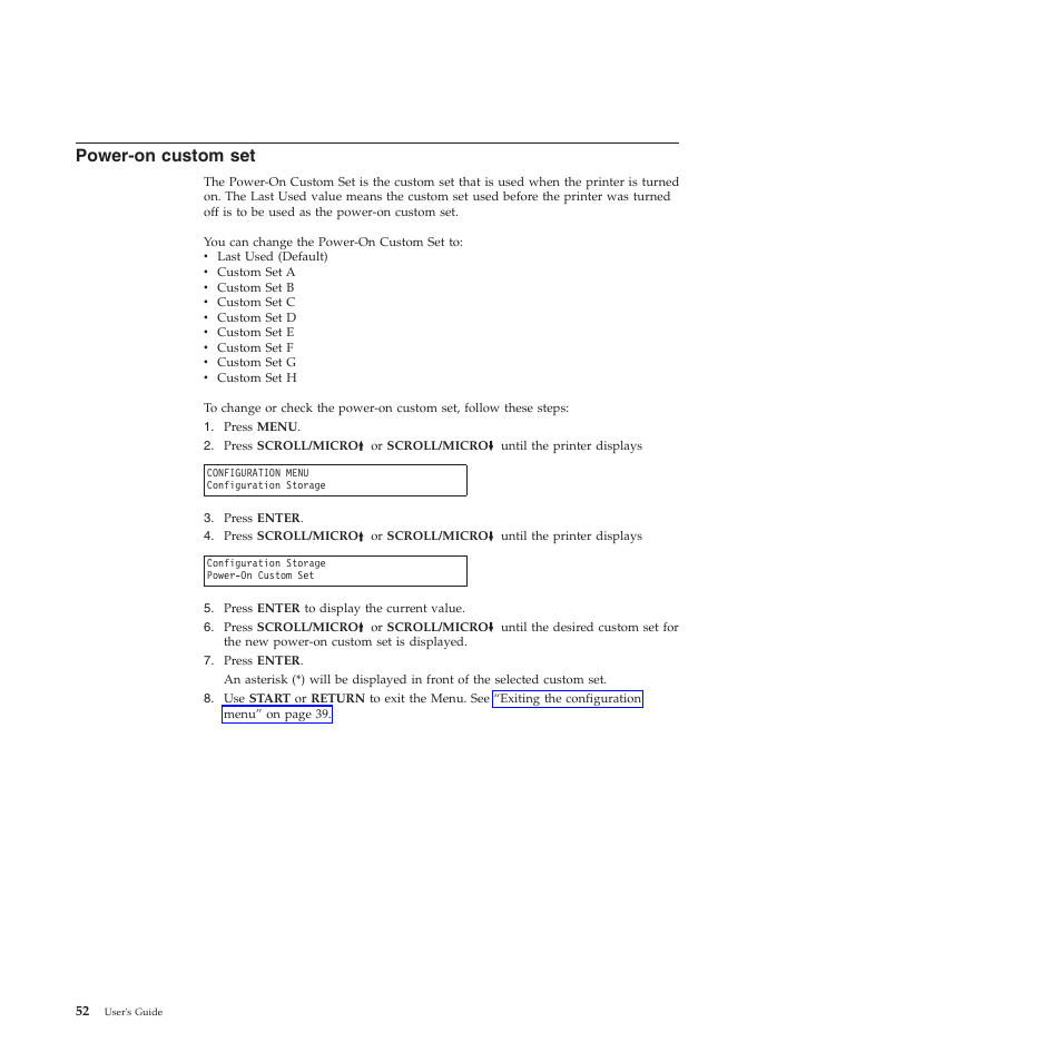 Power-on custom set | Compuprint 4247-Z03 User Manual | Page 68 / 204