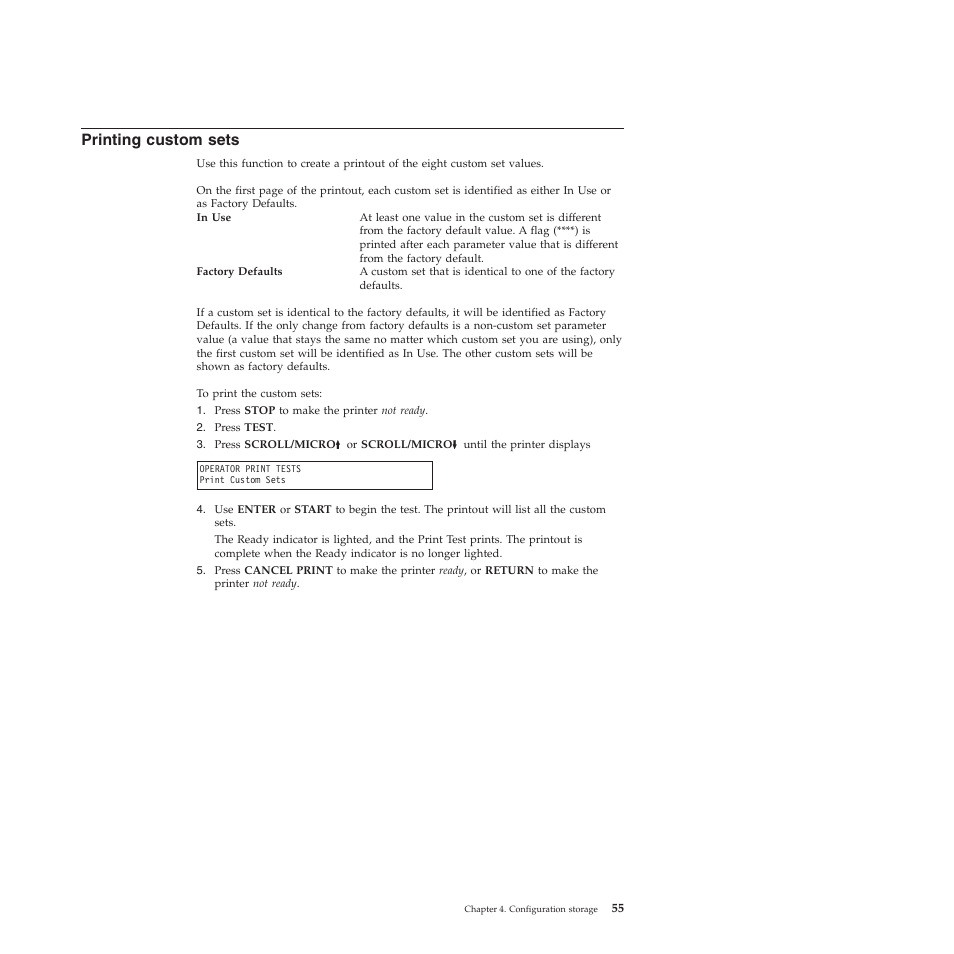 Printing custom sets | Compuprint 4247-Z03 User Manual | Page 71 / 204