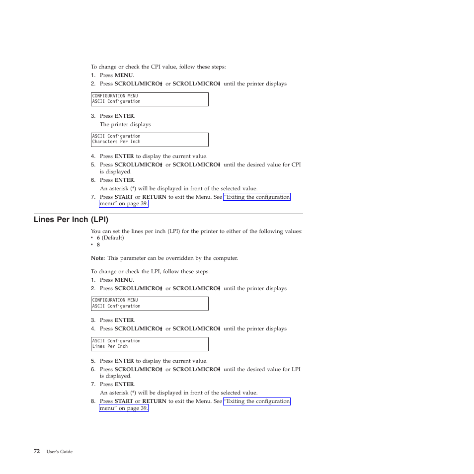 Lines per inch (lpi) | Compuprint 4247-Z03 User Manual | Page 88 / 204