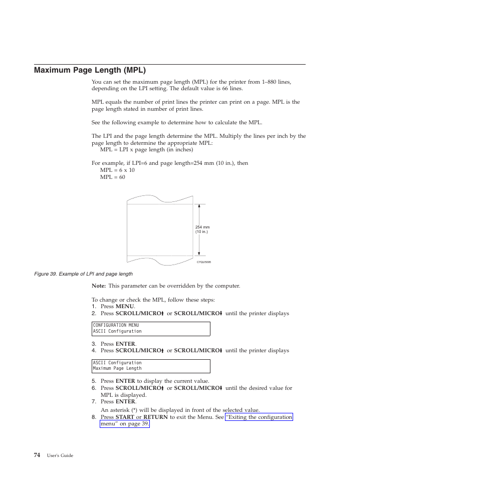 Maximum page length (mpl) | Compuprint 4247-Z03 User Manual | Page 90 / 204