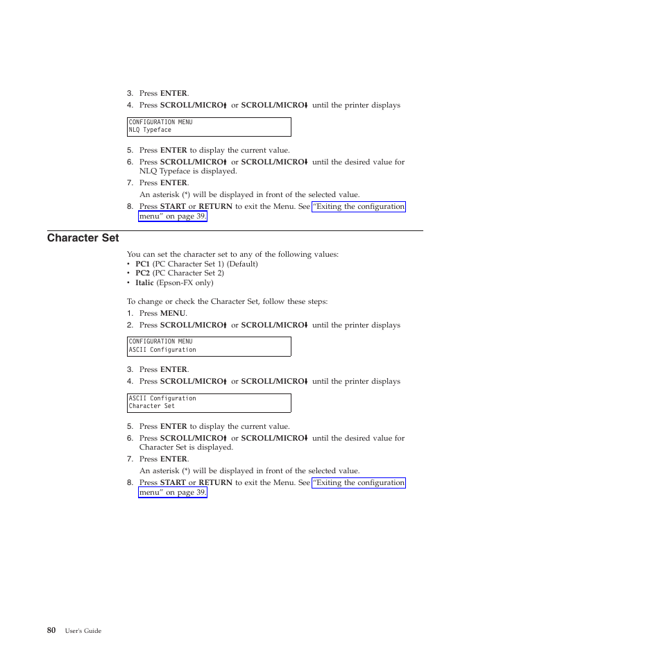 Character set | Compuprint 4247-Z03 User Manual | Page 96 / 204