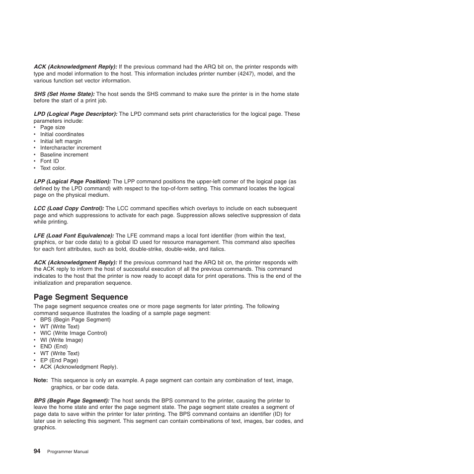 Page segment sequence | Compuprint 4247-Z03 Programmer Manual User Manual | Page 114 / 380