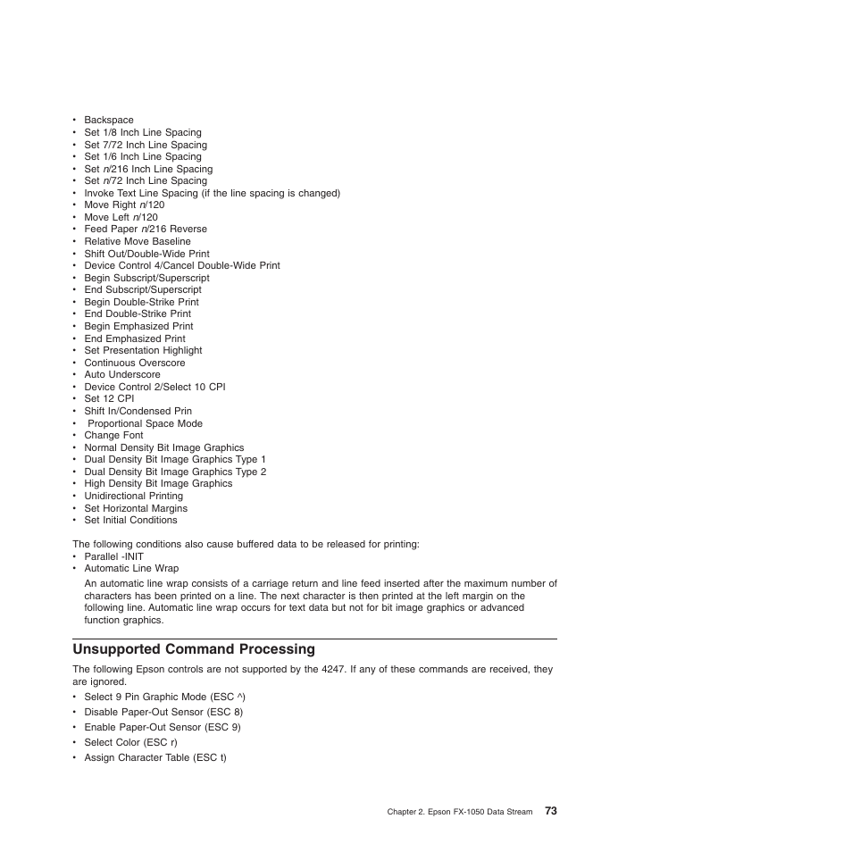 Unsupported command processing | Compuprint 4247-Z03 Programmer Manual User Manual | Page 93 / 380