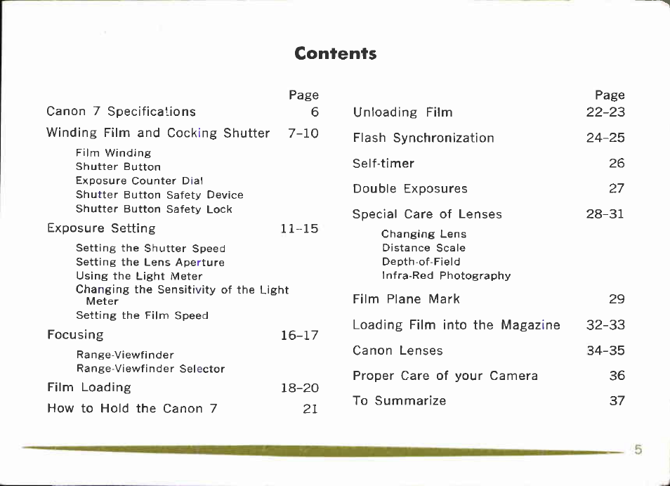 Canon Model 7 User Manual | Page 5 / 48