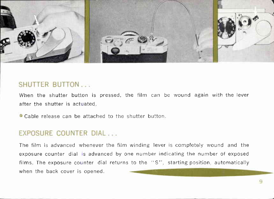 Winding film and cocking shutter, Film winding | Canon Model 7 User Manual | Page 9 / 48