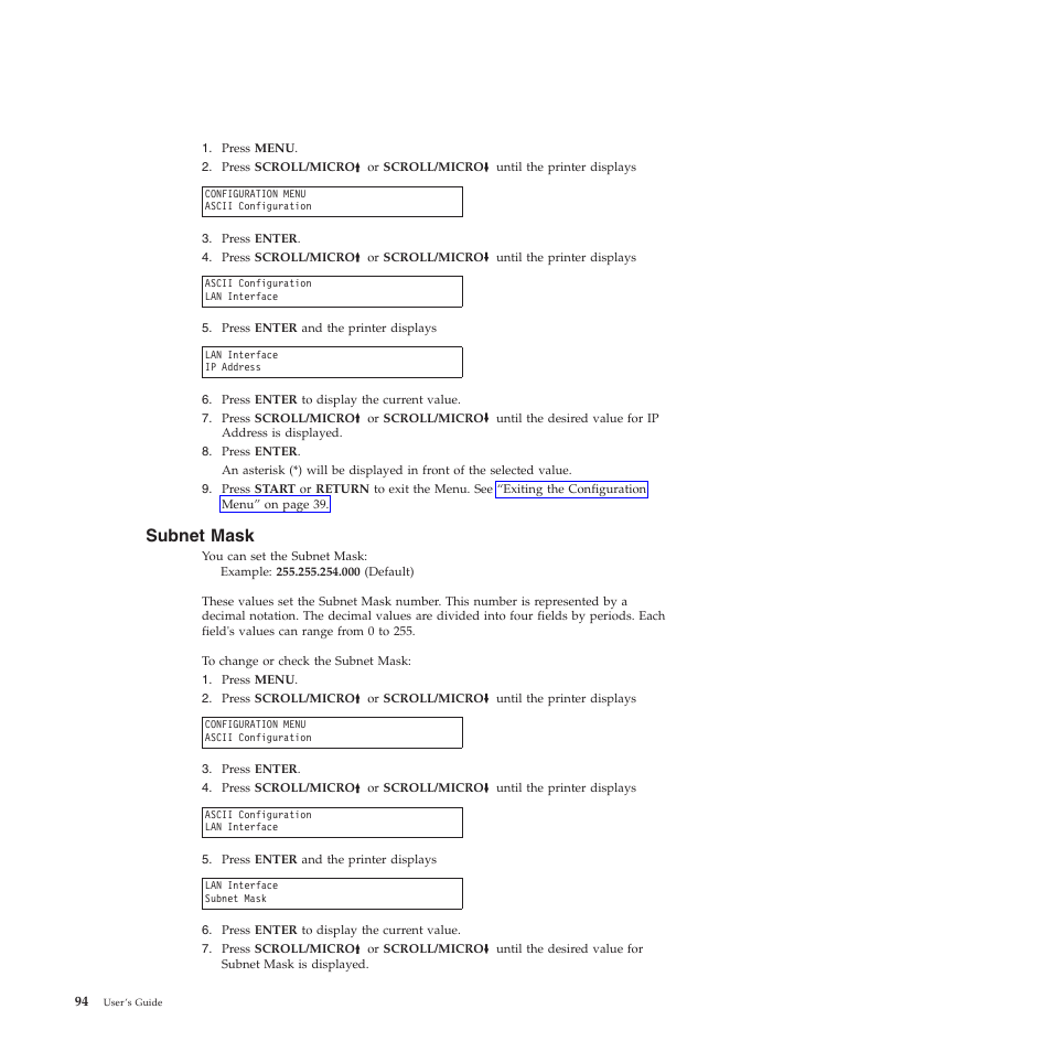 Subnet mask | Compuprint 4247-X03 User Manual | Page 110 / 200
