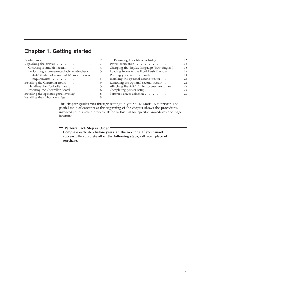 Chapter 1. getting started, Chapter 1, “getting started | Compuprint 4247-X03 User Manual | Page 17 / 200
