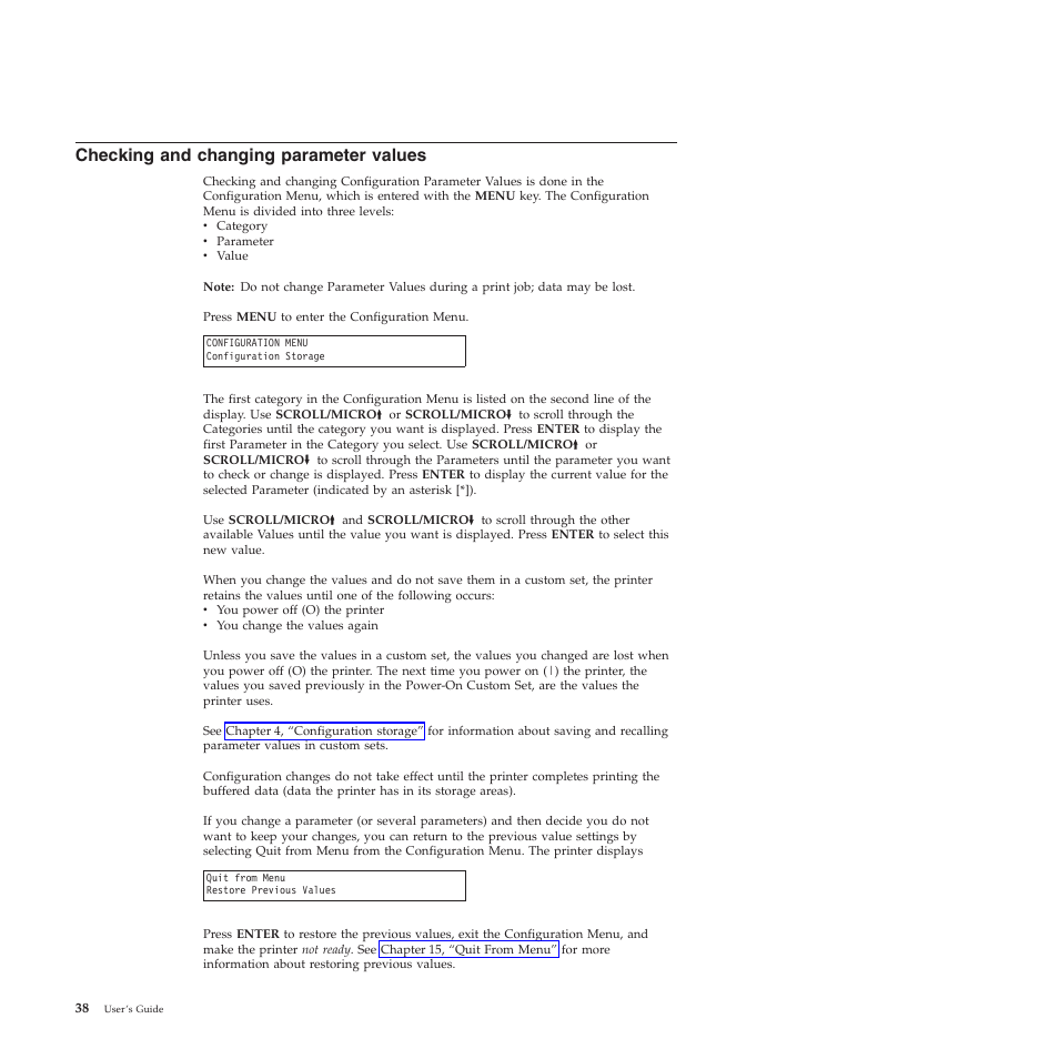 Checking and changing parameter values | Compuprint 4247-X03 User Manual | Page 54 / 200