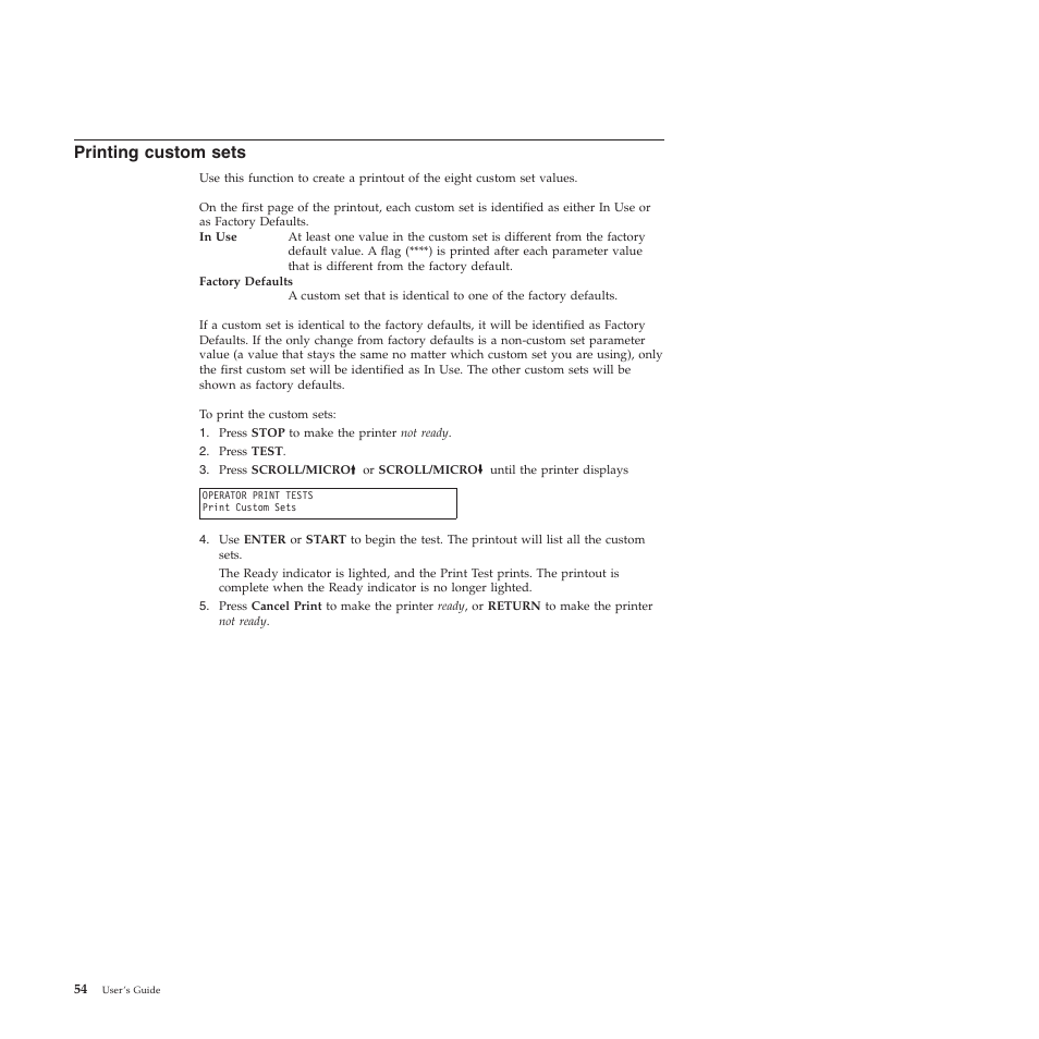 Printing custom sets | Compuprint 4247-X03 User Manual | Page 70 / 200