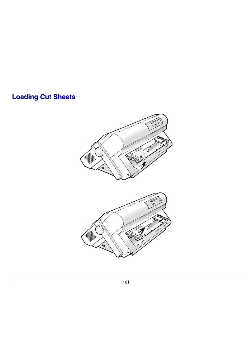 Loading cut sheets | Compuprint 9058 User Manual | Page 107 / 145