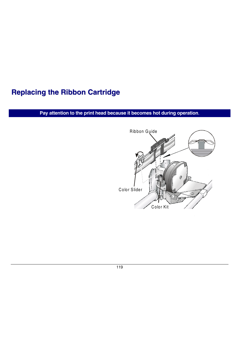 Replacing the ribbon cartridge | Compuprint 9058 User Manual | Page 125 / 145