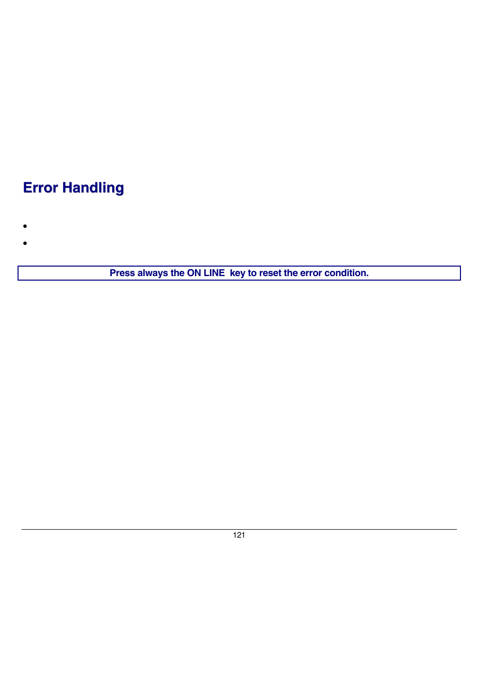 Error handling | Compuprint 9058 User Manual | Page 127 / 145