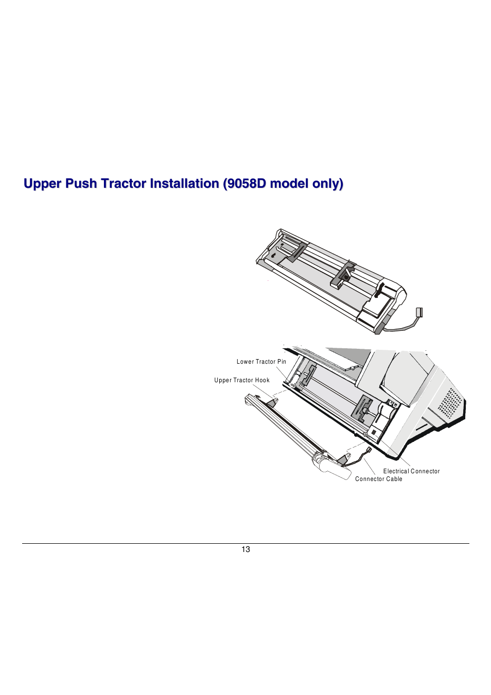 Upper push tractor installation (9058d model only) | Compuprint 9058 User Manual | Page 19 / 145