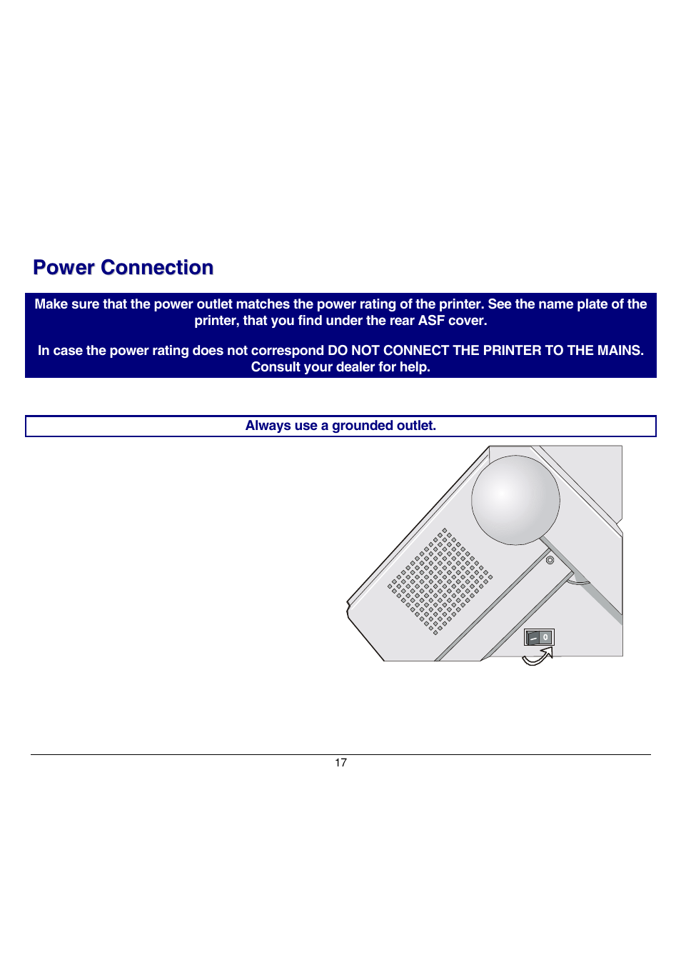 Power connection | Compuprint 9058 User Manual | Page 23 / 145