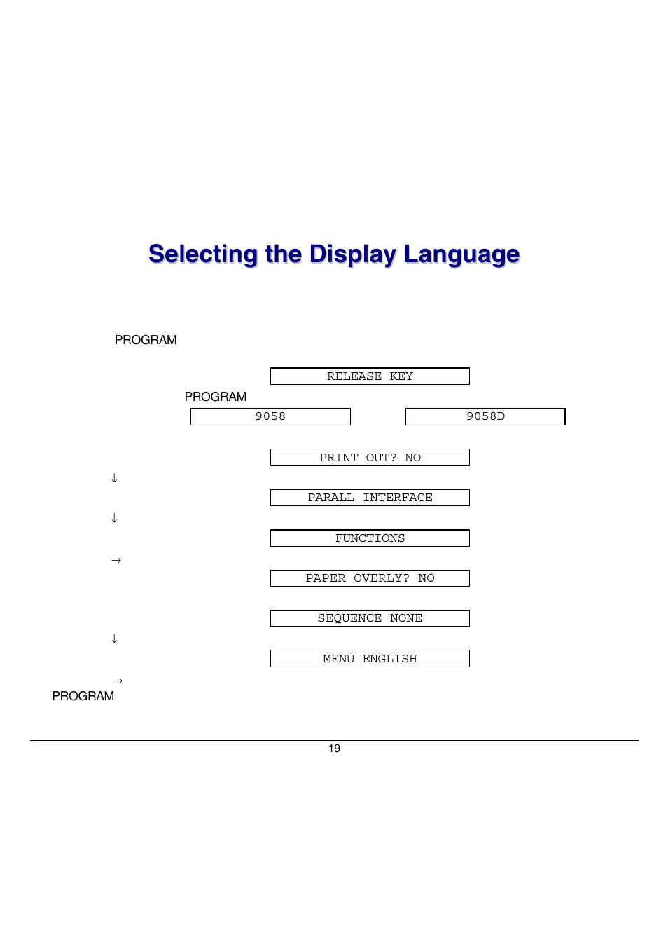 Selecting the display language | Compuprint 9058 User Manual | Page 25 / 145