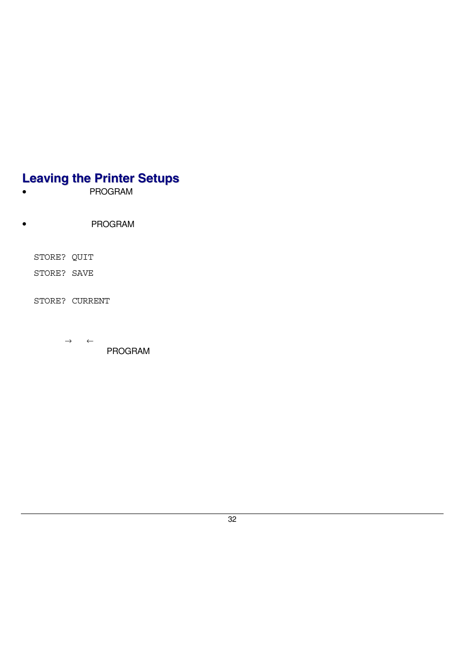 Leaving the printer setups | Compuprint 9058 User Manual | Page 38 / 145