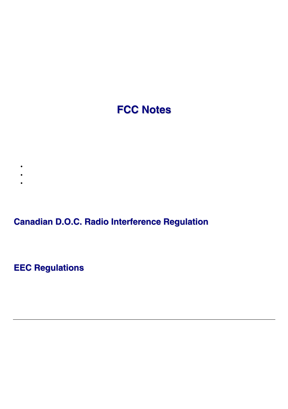 Fcc notes, Canadian d.o.c. radio interference regulation, Eec regulations | Compuprint 9058 User Manual | Page 4 / 145