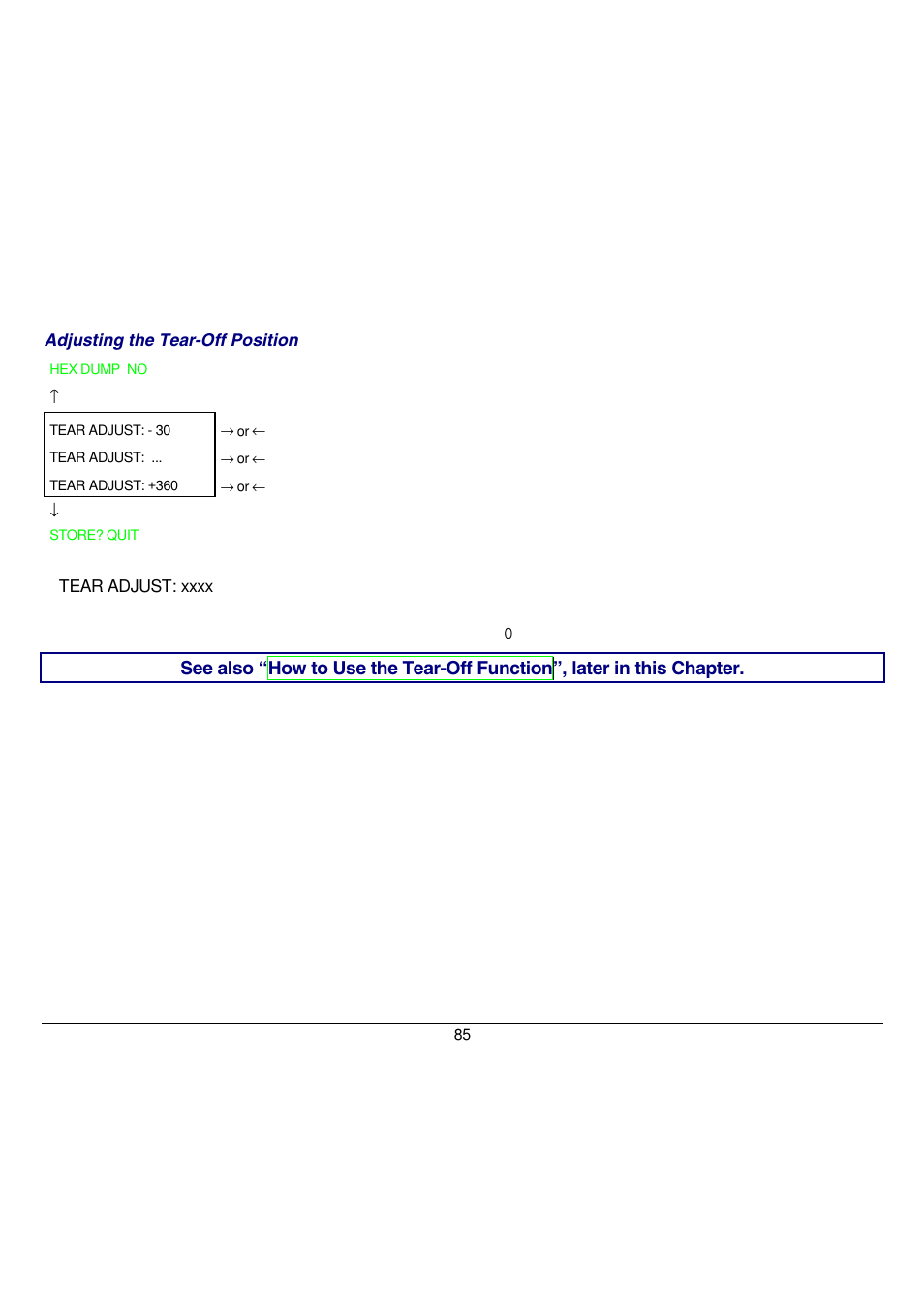 Adjusting the tear-off position | Compuprint 9058 User Manual | Page 91 / 145