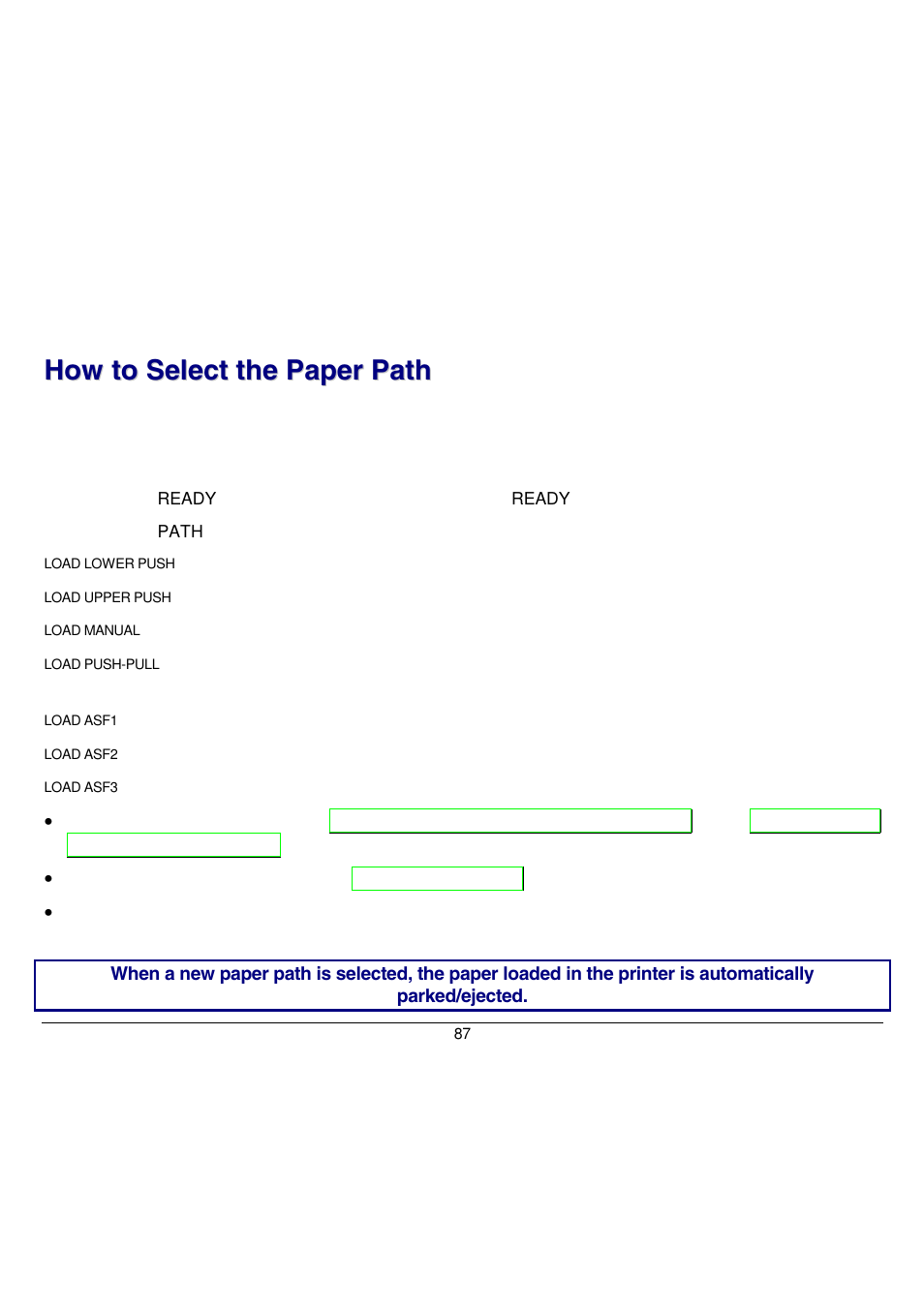 How to select the paper path | Compuprint 9058 User Manual | Page 93 / 145