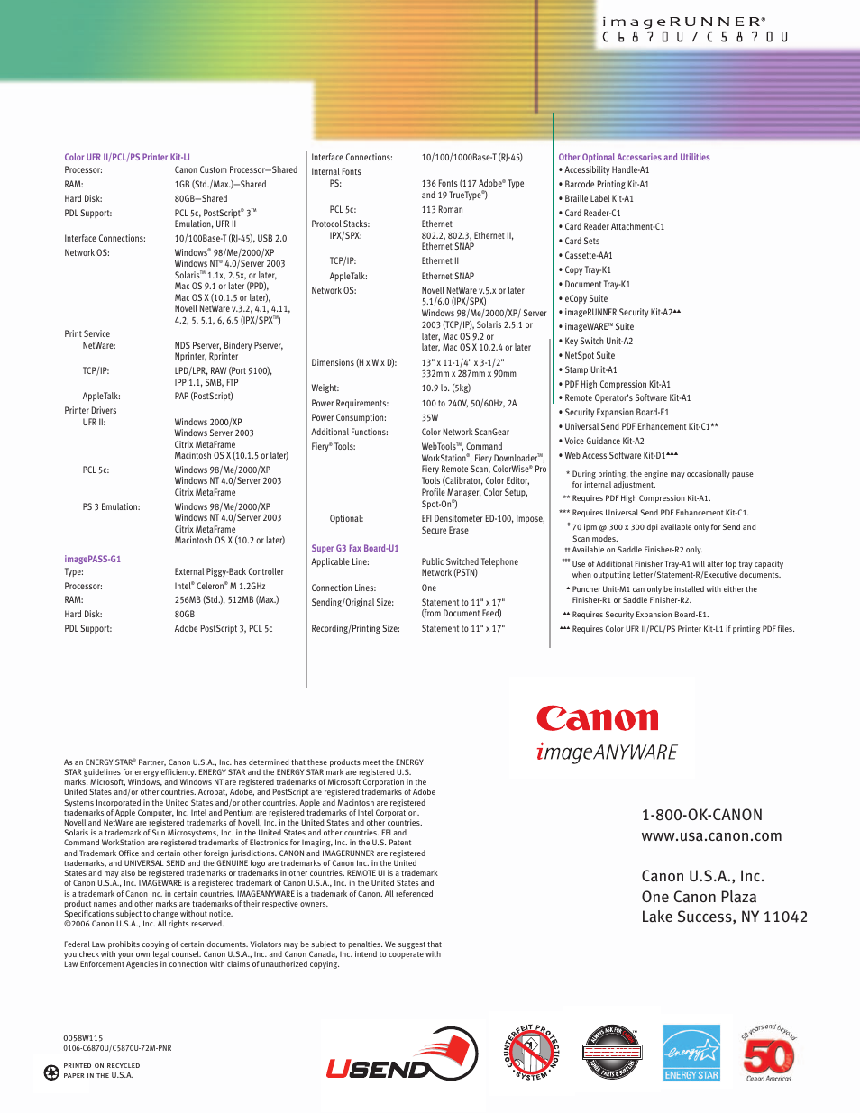 Canon C5870U User Manual | Page 14 / 14