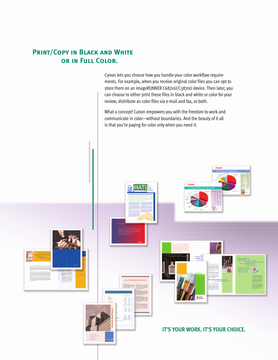 Print/copy in black and white or in full color | Canon C5870U User Manual | Page 3 / 14