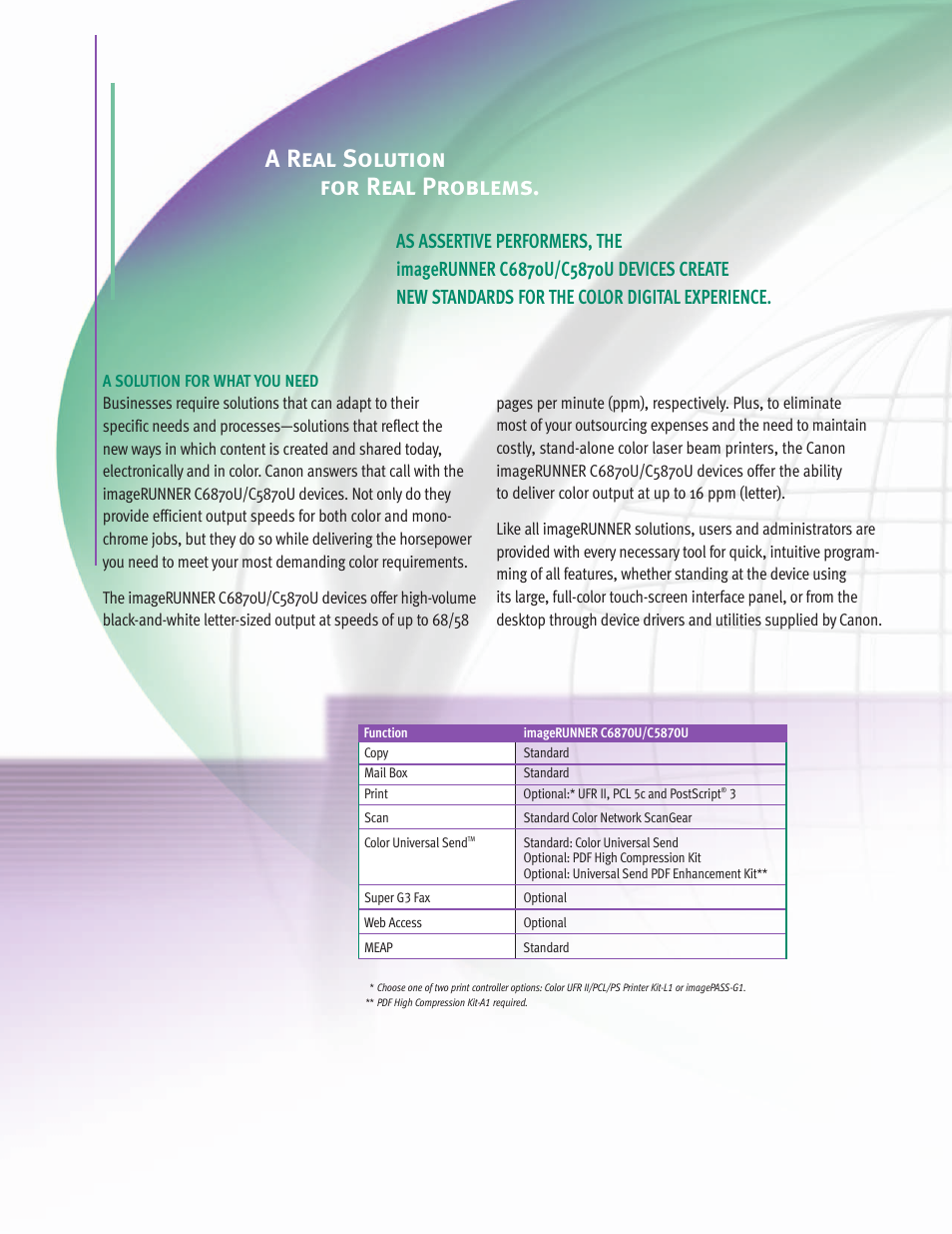 A real solution for real problems | Canon C5870U User Manual | Page 4 / 14