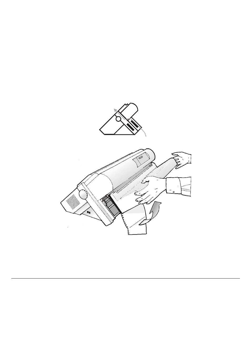 Loading paper using the front2 tractor option | Compuprint 9060LA User Manual | Page 156 / 177