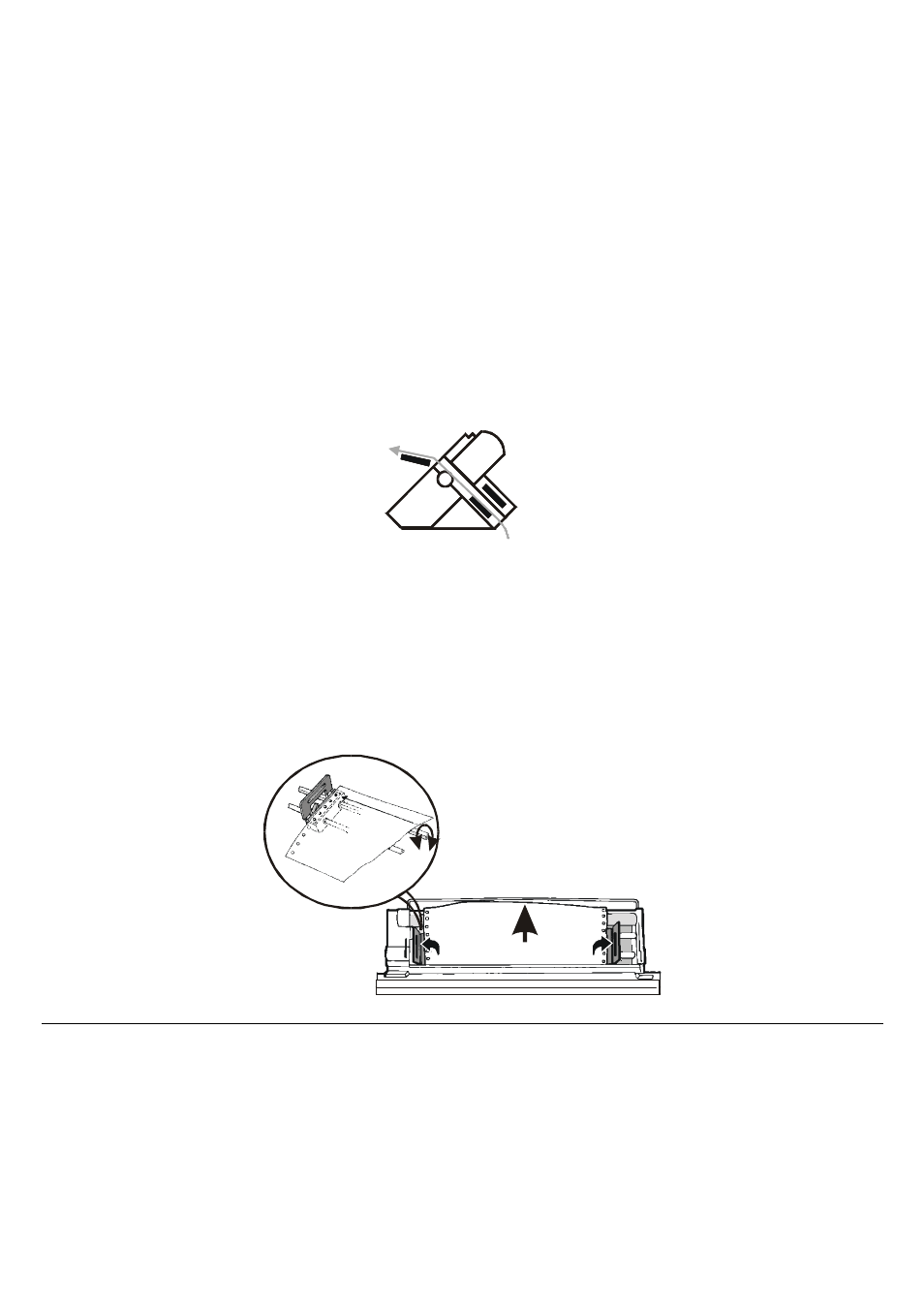 The paper can be loaded in push-pull mode. see " l | Compuprint 9060LA User Manual | Page 165 / 177