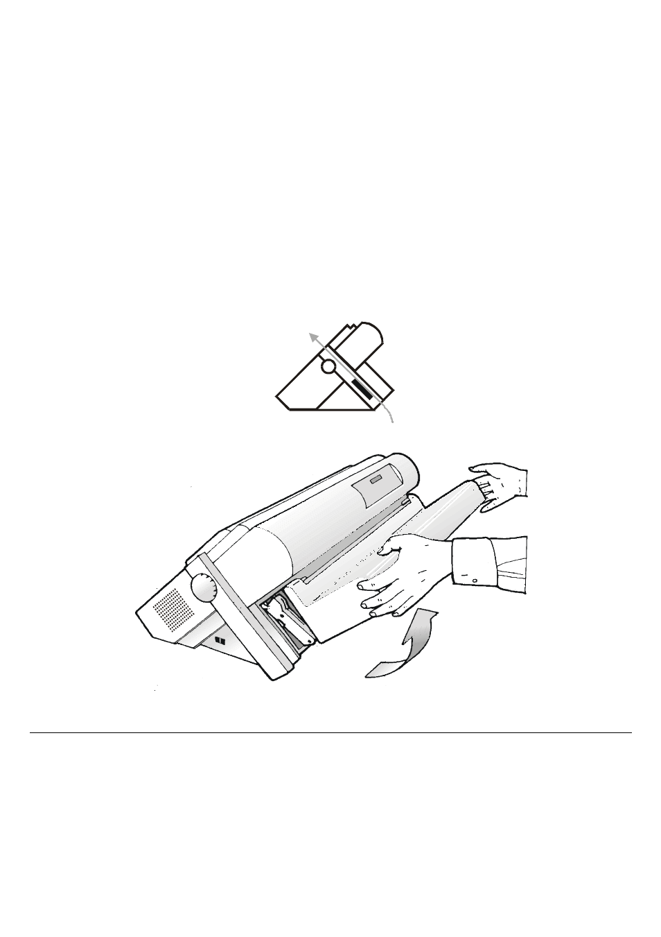 Fanfold paper loading, Loading paper using the front1 tractor | Compuprint 9060LA User Manual | Page 49 / 177