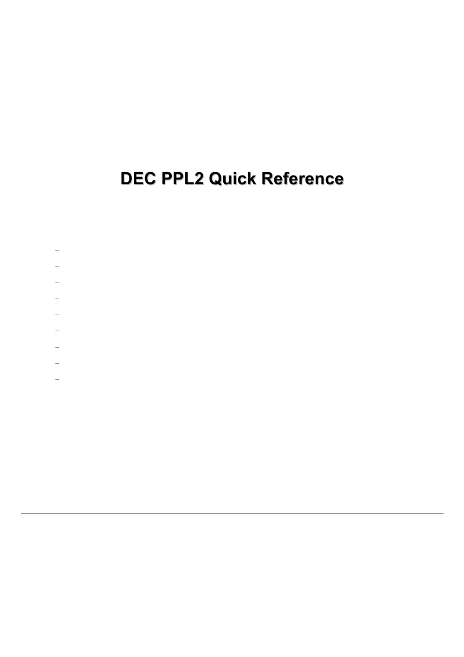 Dec ppl2 quick reference | Compuprint 9060LA
 Programmer Manual User Manual | Page 3 / 84