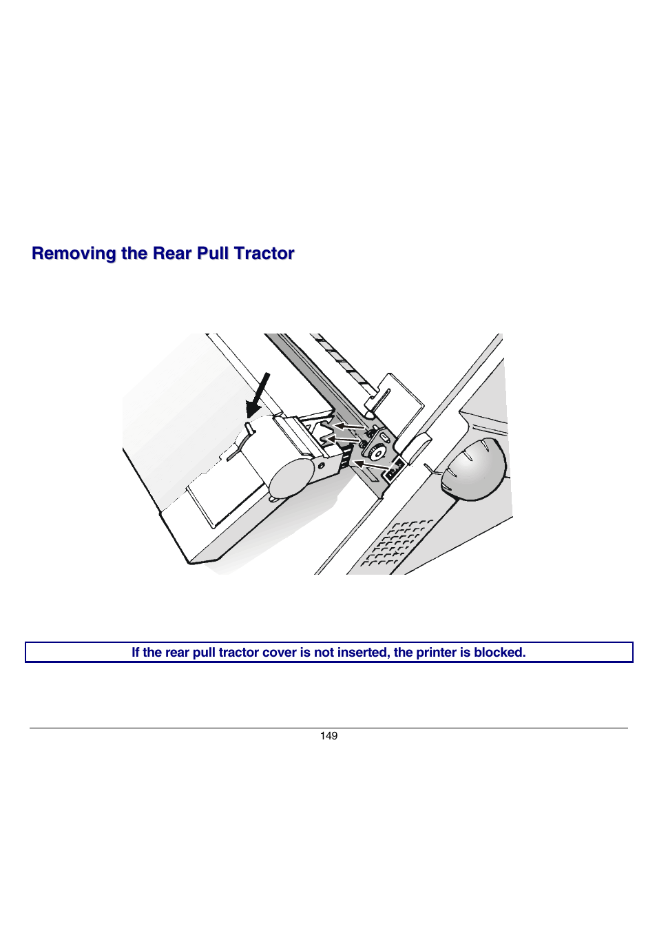 Removing the rear pull tractor | Compuprint 9070 User Manual | Page 154 / 171