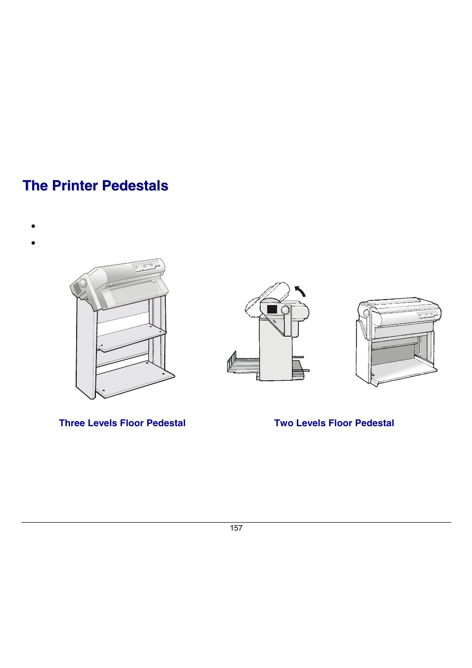 The printer pedestals | Compuprint 9070 User Manual | Page 162 / 171