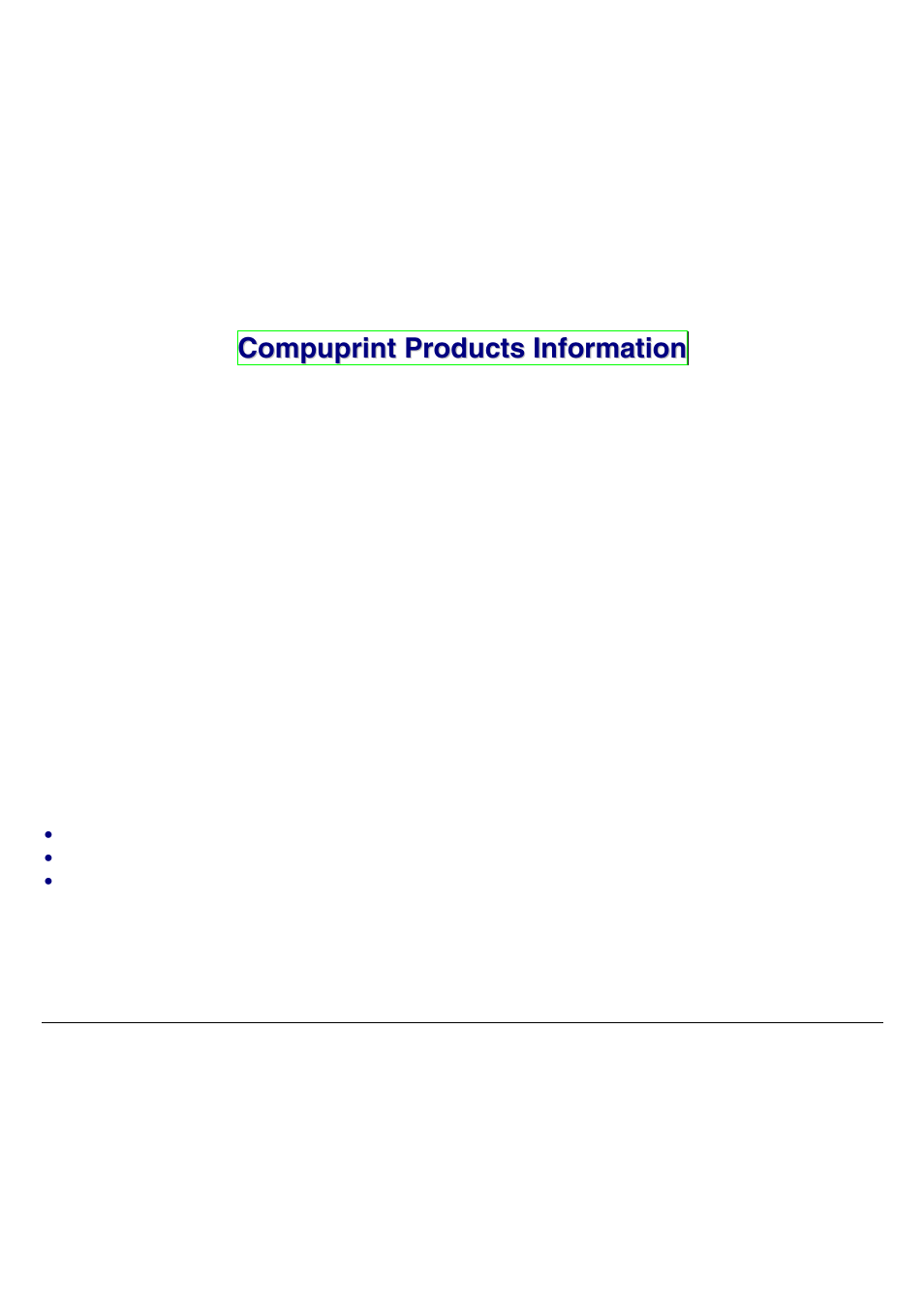 Compuprint products information | Compuprint 9070 User Manual | Page 2 / 171
