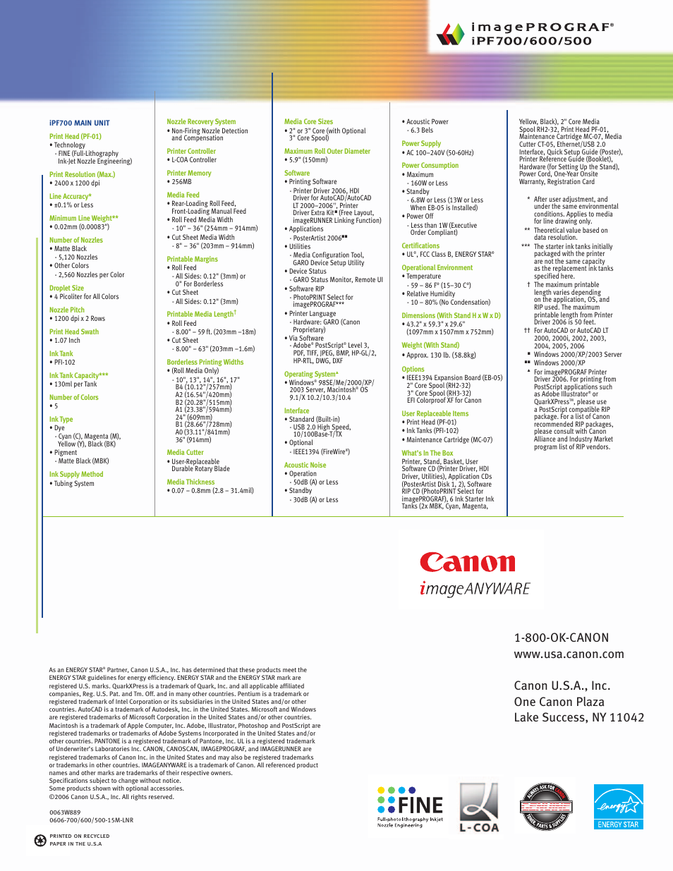 Canon imagePROGRAF IPF700 User Manual | Page 10 / 10