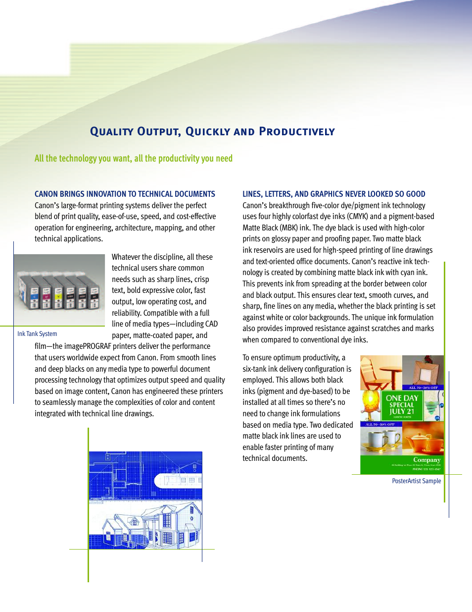 Quality output, quickly and productively | Canon imagePROGRAF IPF700 User Manual | Page 4 / 10