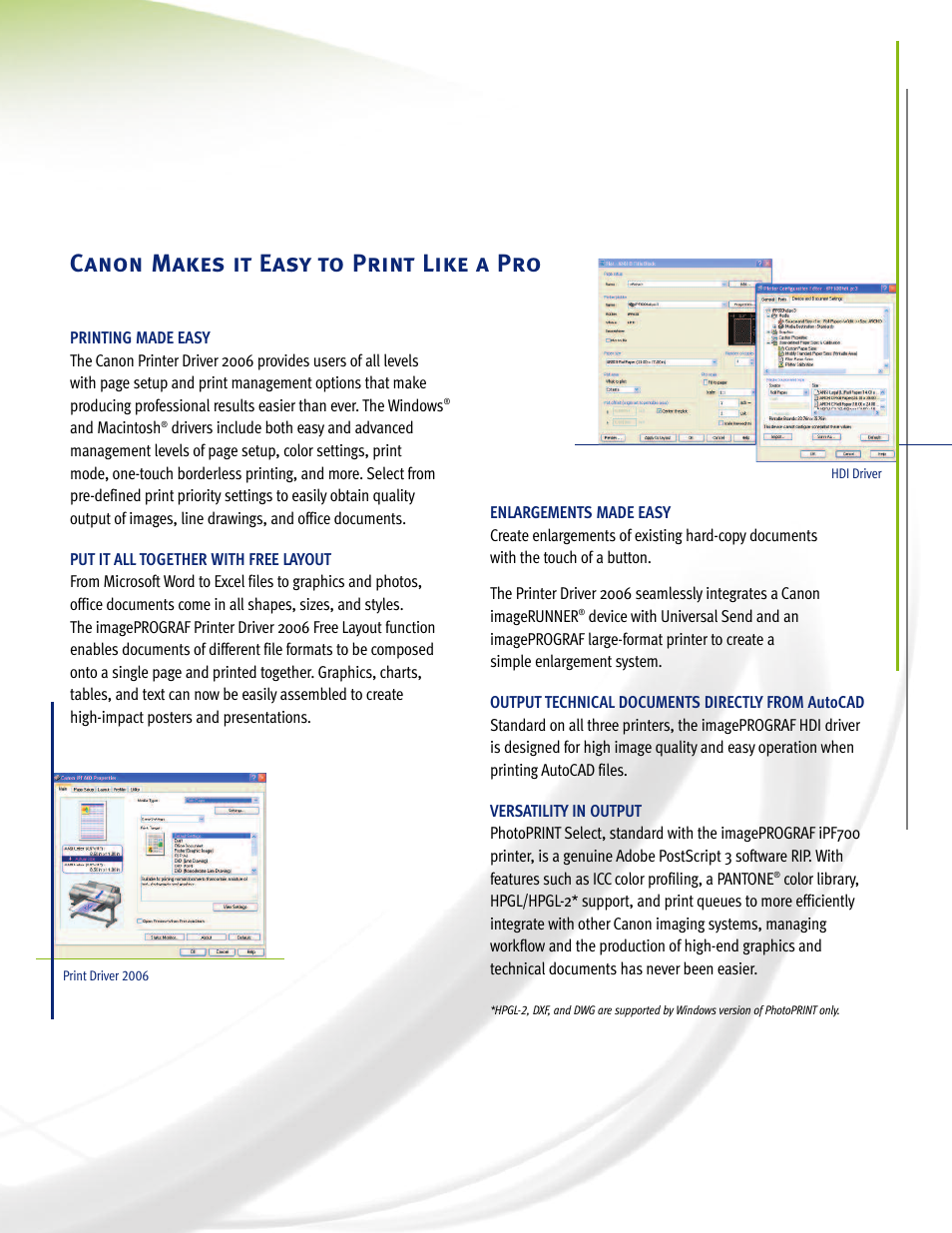 Canon makes it easy to print like a pro | Canon imagePROGRAF IPF700 User Manual | Page 7 / 10