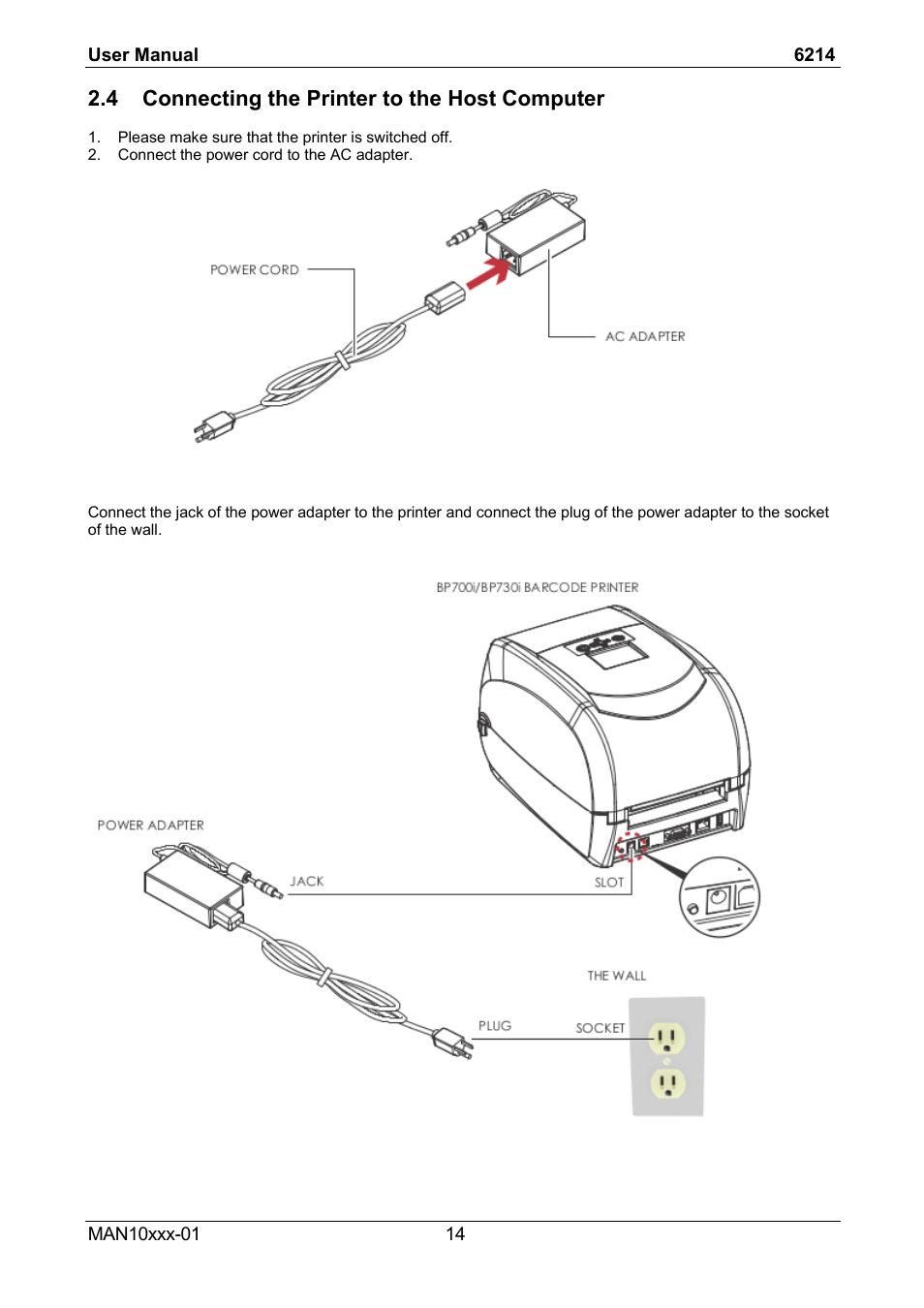 4 connecting the printer to the host computer | Compuprint 6214 User Manual | Page 19 / 70