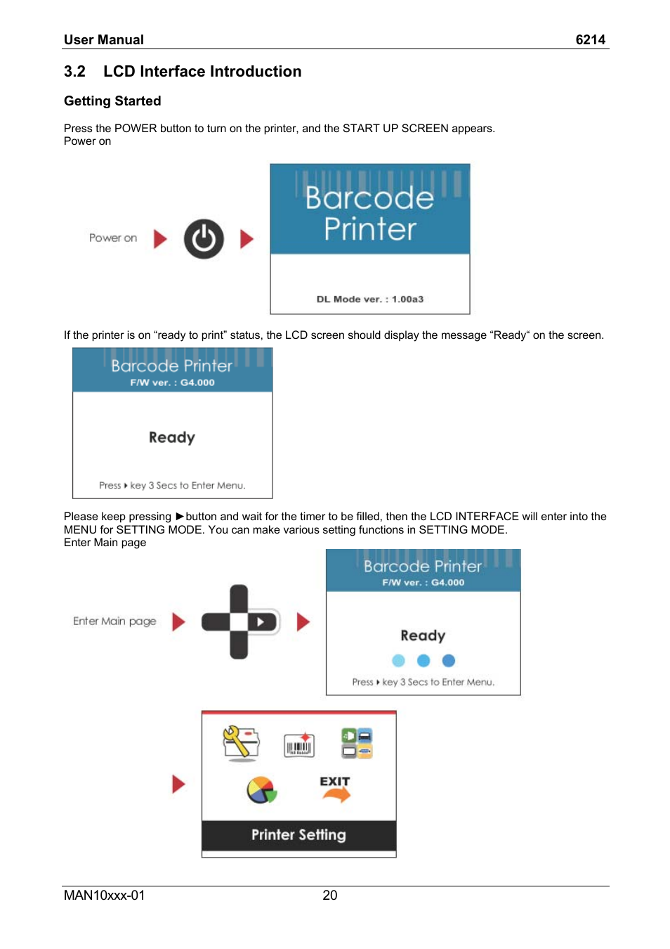 2 lcd interface introduction | Compuprint 6214 User Manual | Page 25 / 70