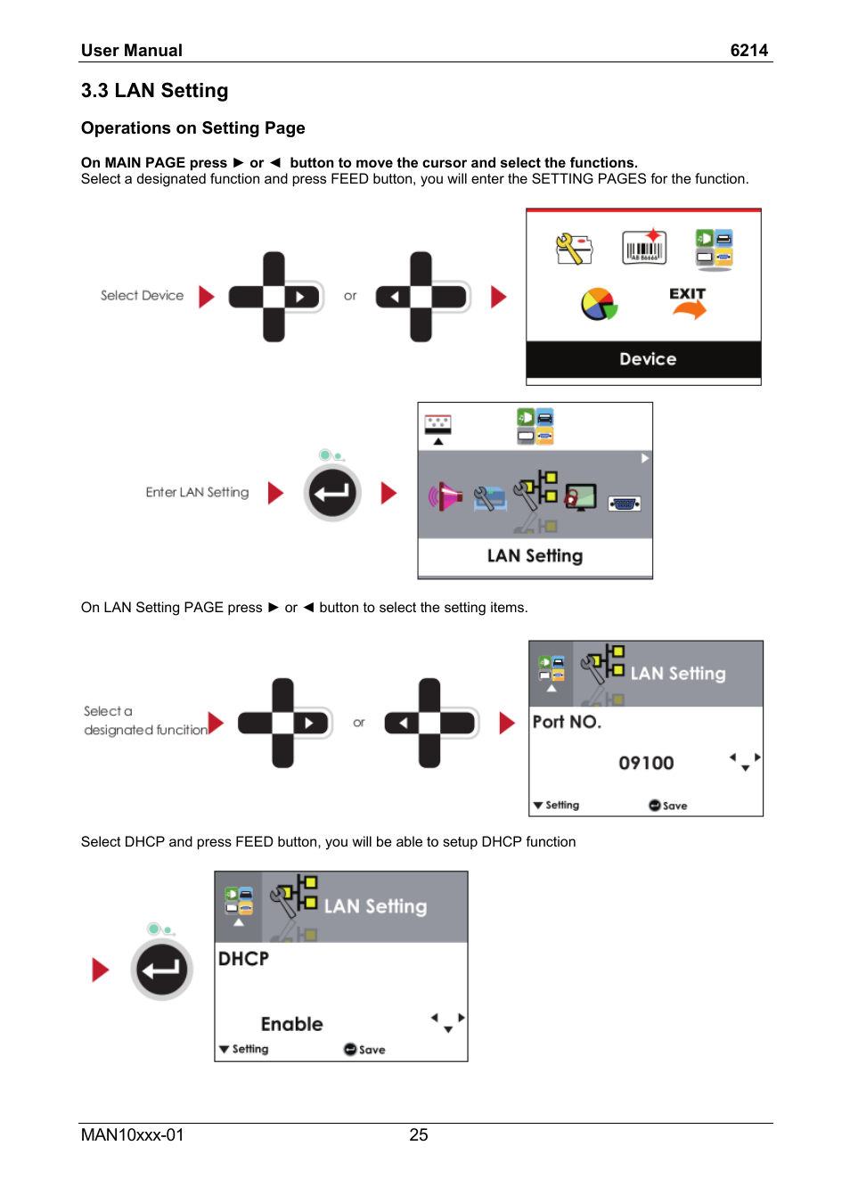 3 lan setting | Compuprint 6214 User Manual | Page 30 / 70