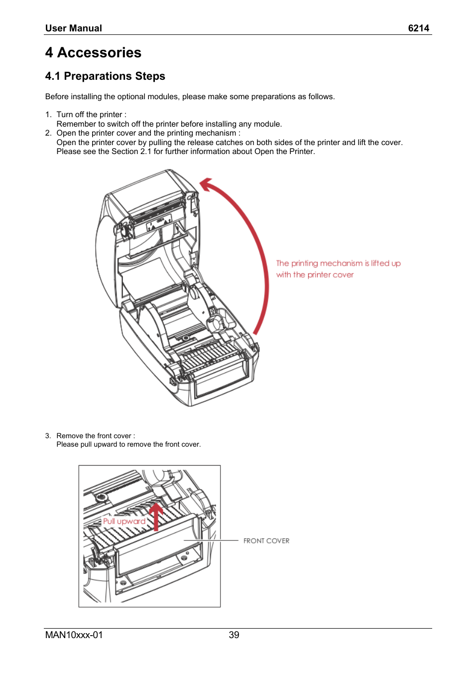 4 accessories, 1 preparations steps | Compuprint 6214 User Manual | Page 44 / 70