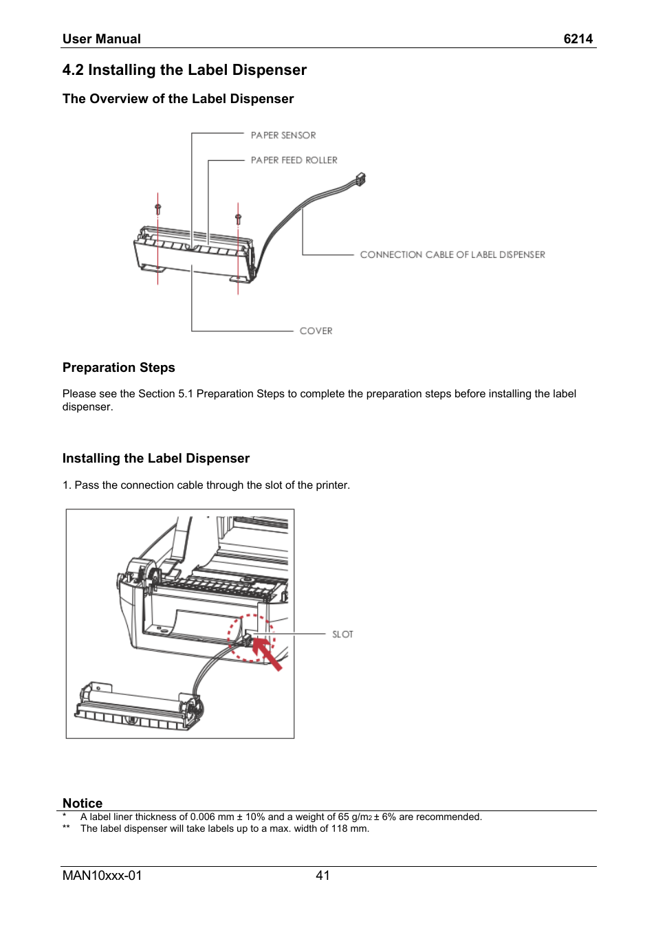 2 installing the label dispenser | Compuprint 6214 User Manual | Page 46 / 70